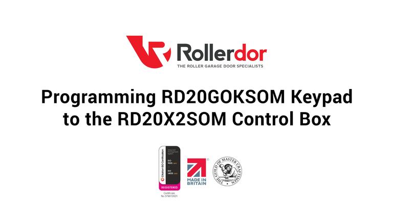 Programming RD20GOKSOM Keypad to the RD20X2SOM Control Box