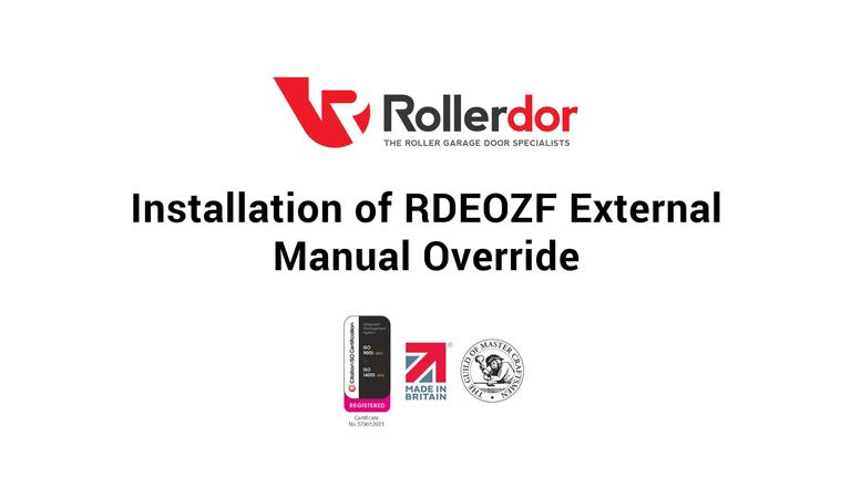 Installation of RDEOZF External Manual Override
