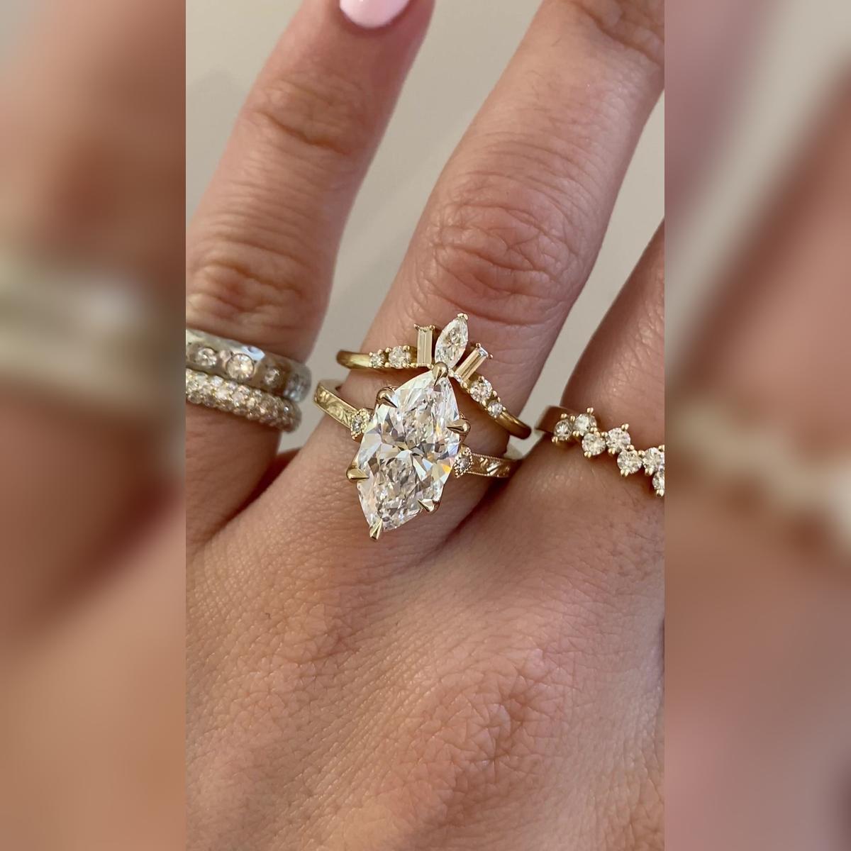 Lulu Marquise Wedding Band Pairings