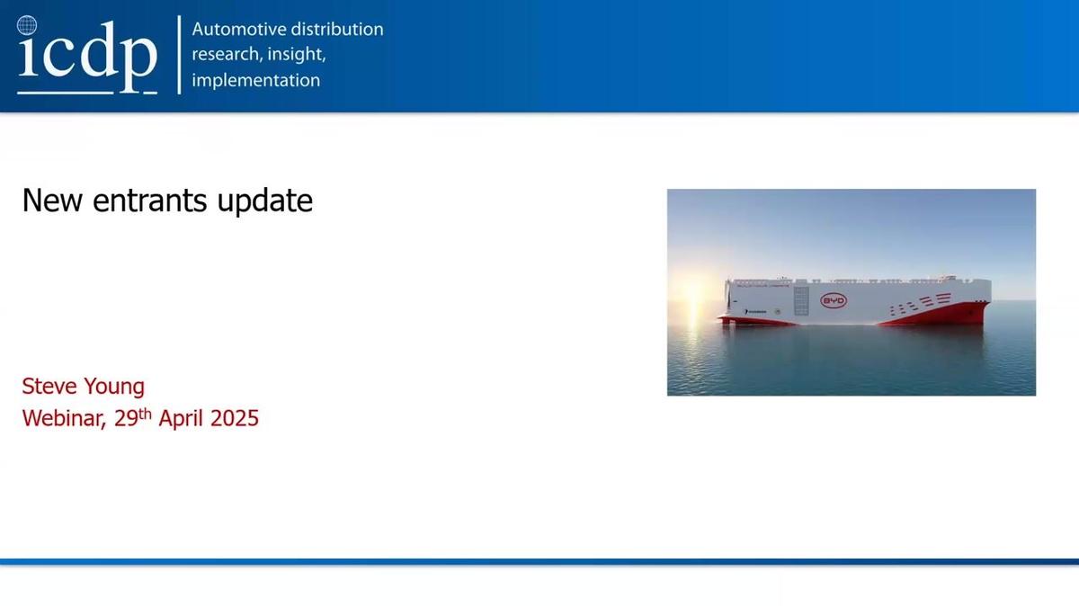 ICDP webinar New Entrants update