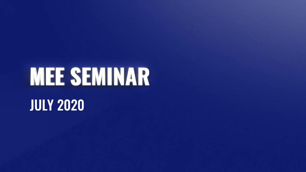 MEE Seminar - July 2020