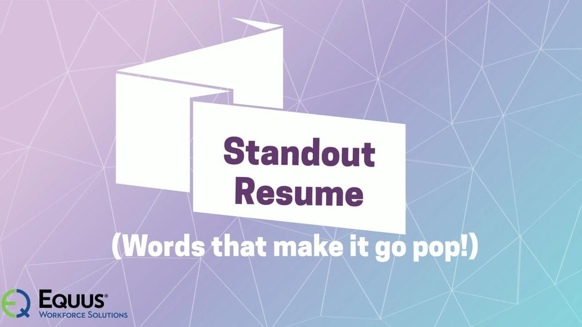 Virtual Workshop: Standout Resume