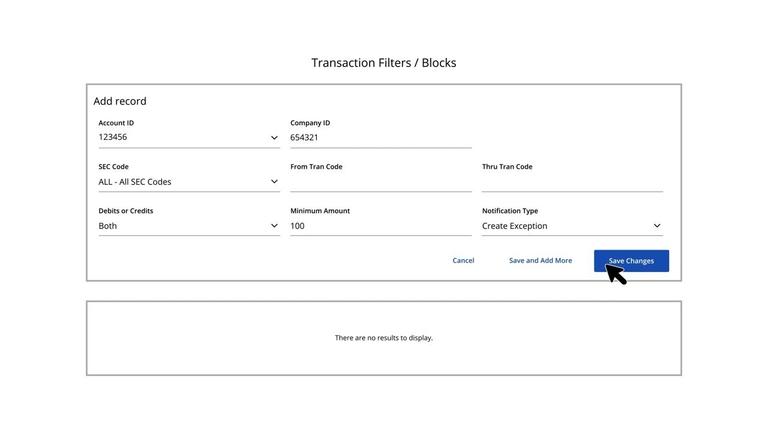 Transaction Filters/Blocks