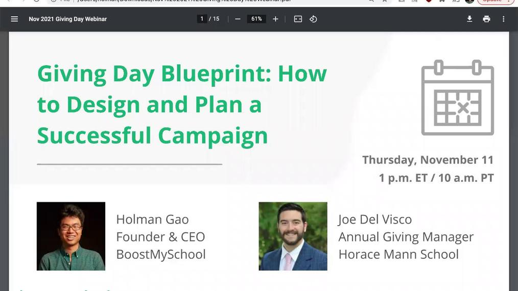 Giving Day Blueprint - How to Design and Plan a Successful Campaign