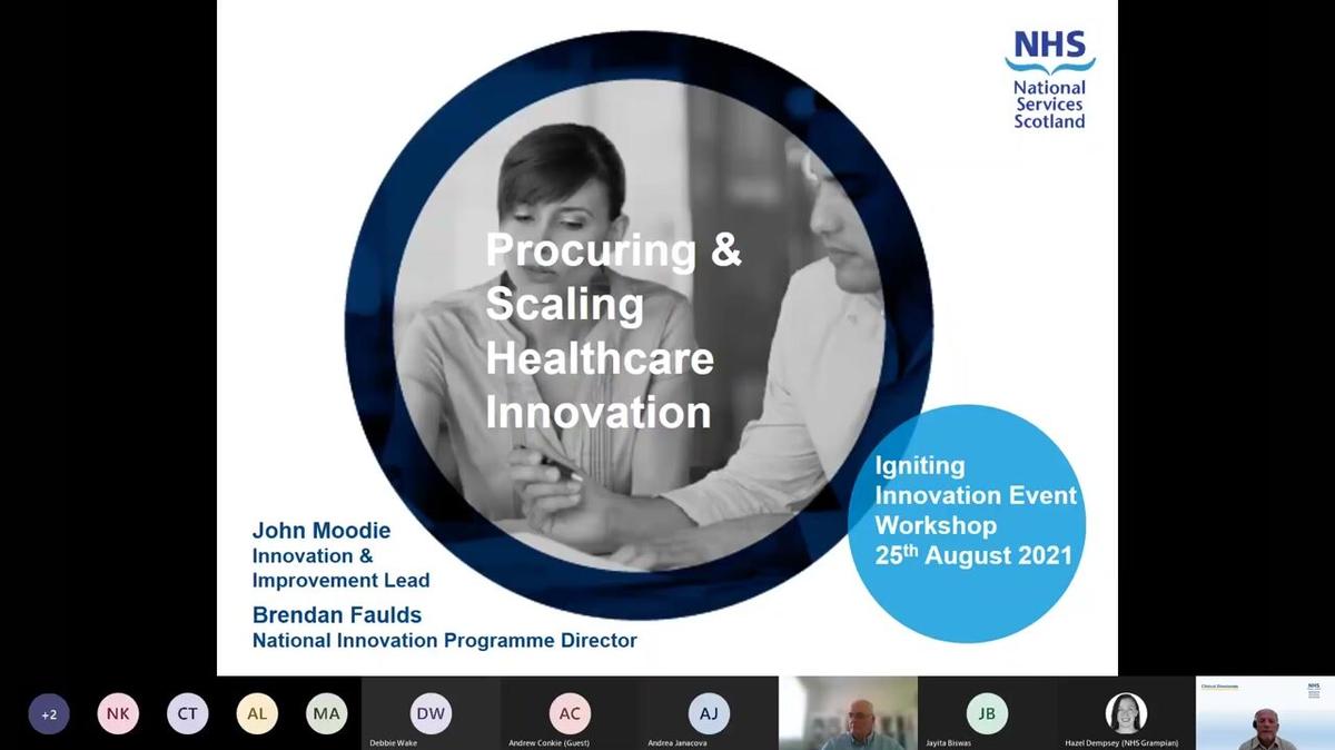 National Innovation Event, Igniting Innovation - 'Procuring and scaling healthcare innovation' workshop