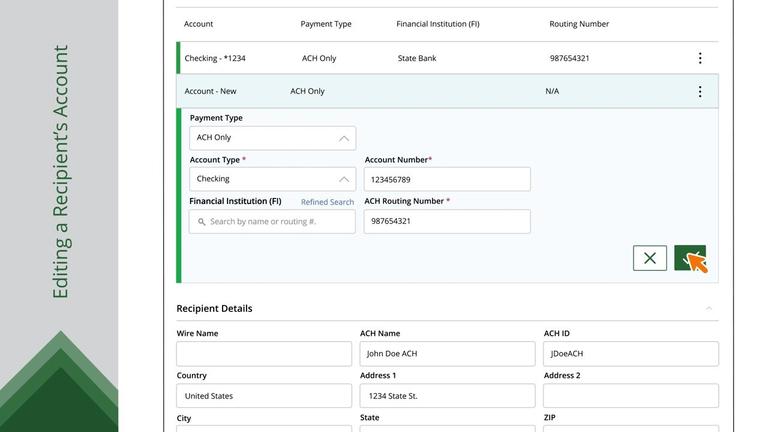 Editing or Deleting a Recipient