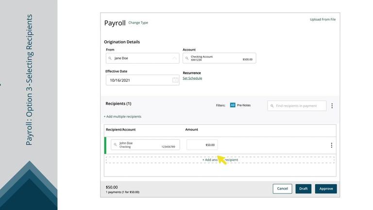 Creating Payroll, Multiple &amp; Split Payments