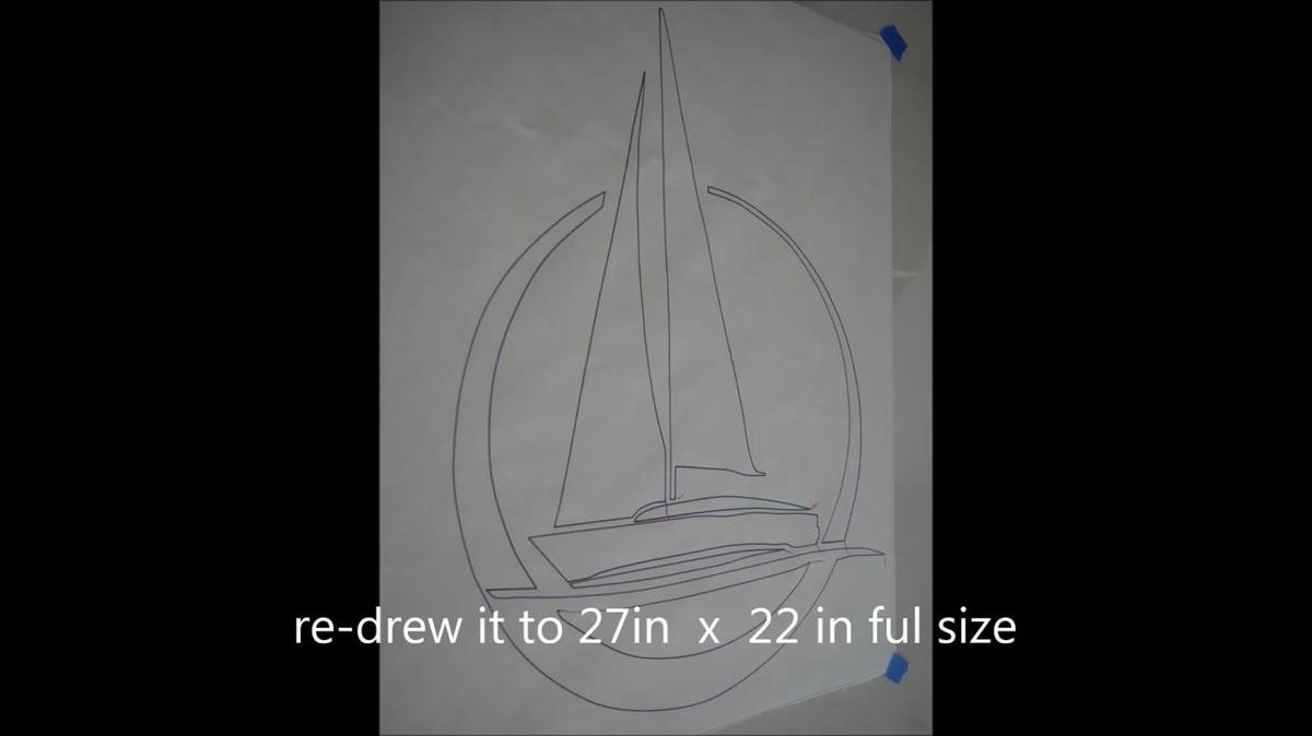 tracing a sailboat design and creating a dxf  file for a vinyl  mounting