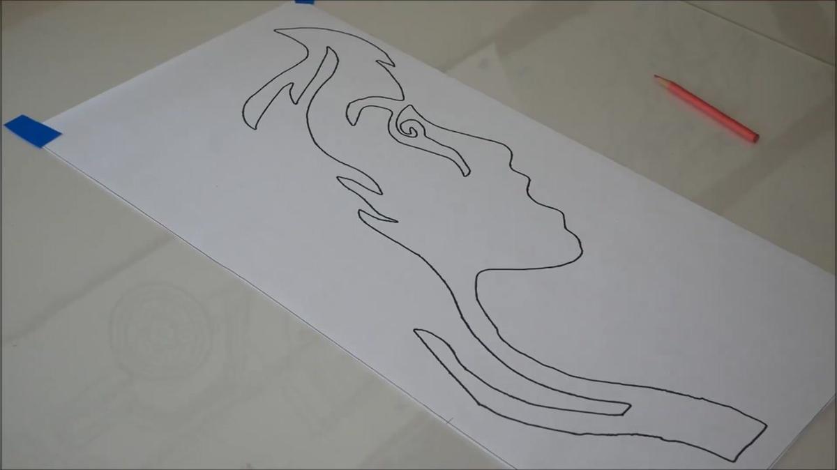 interesting head profile like a shadow good for digitizing