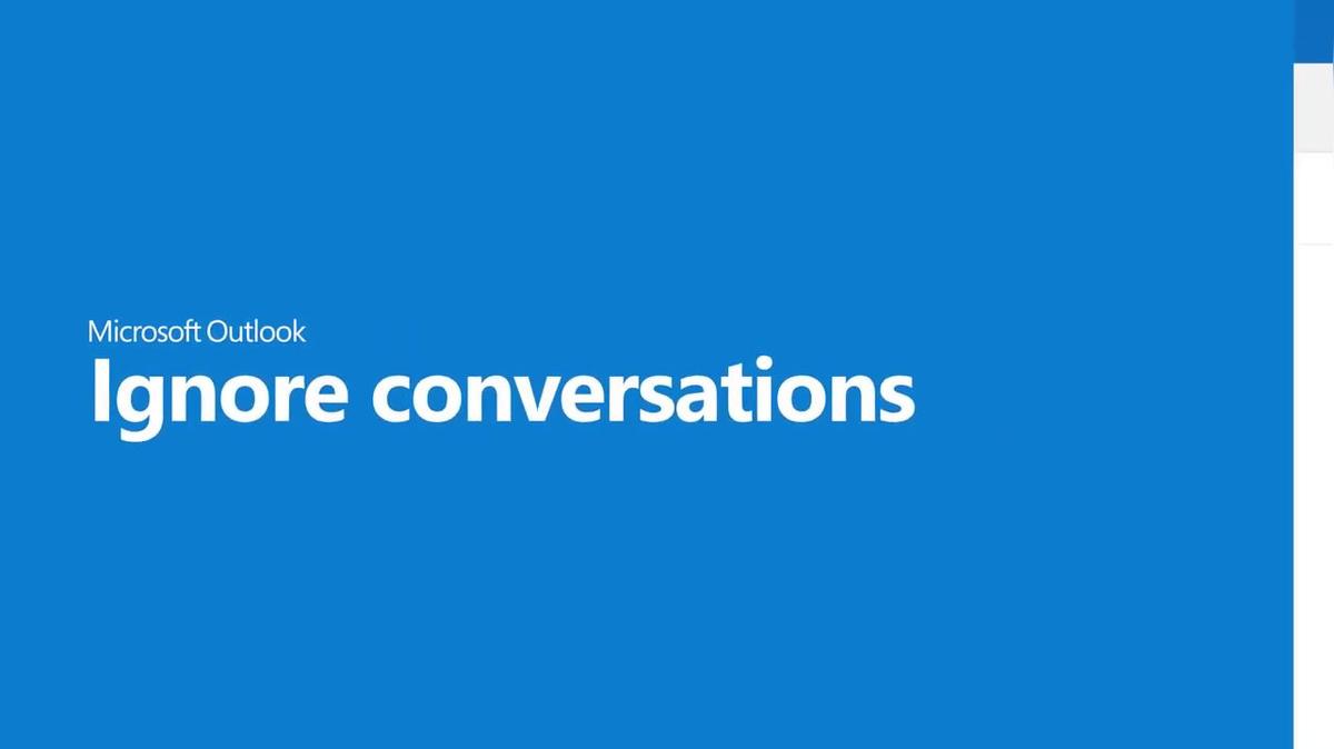 Ignore conversations in Outlook