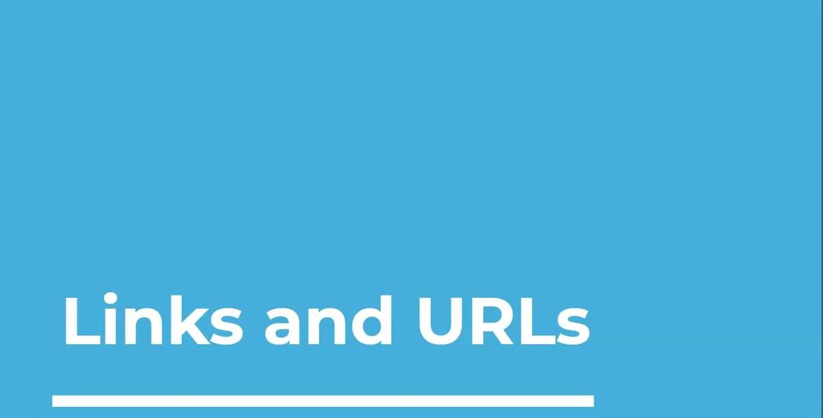 8. Links and URLs