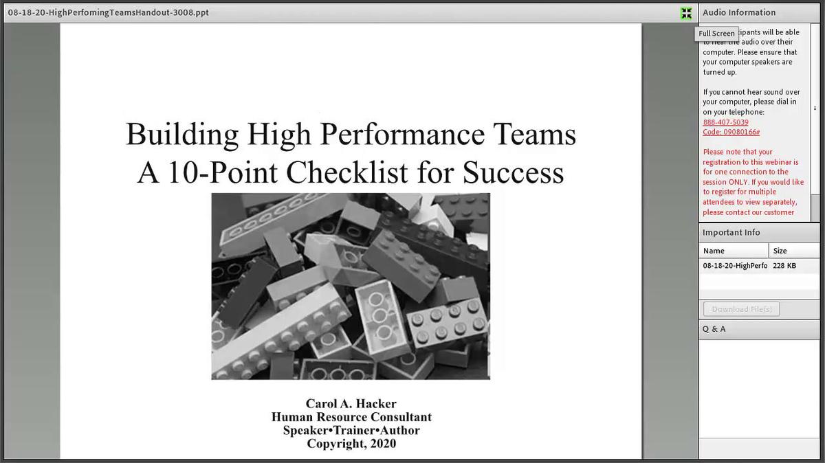 Building High Performance Teams