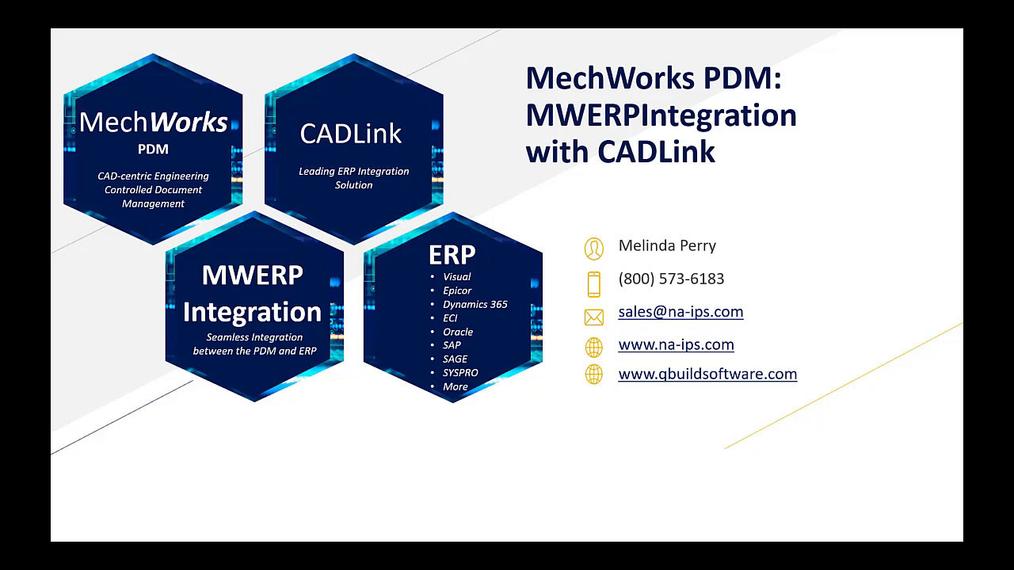 MechWorks PDM integrated with CADLink (MWERPIntegration).