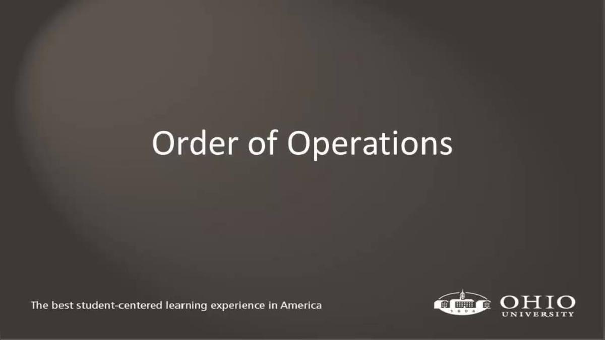 Module 06: Order of Operations