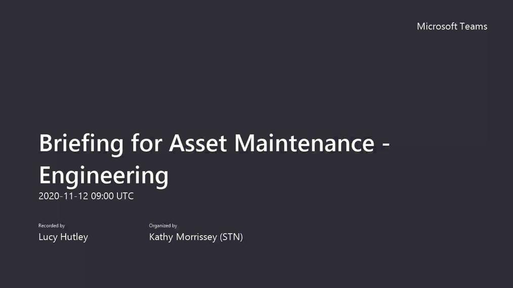 Briefing for Asset Maintenance - Engineering .mp4