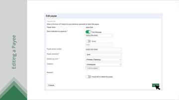 Editing or Deleting a Payee