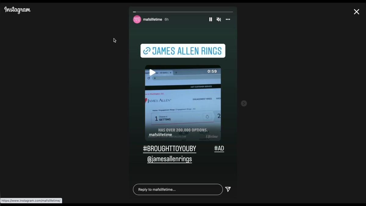 MAFS S15 James Allen Social Media 3 Step process Instagram Story