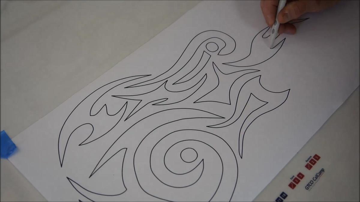 stylized  guitar  cnc cut]