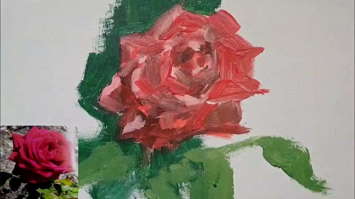 Valentine's Day ~ Paint a beautiful rose in acrylics