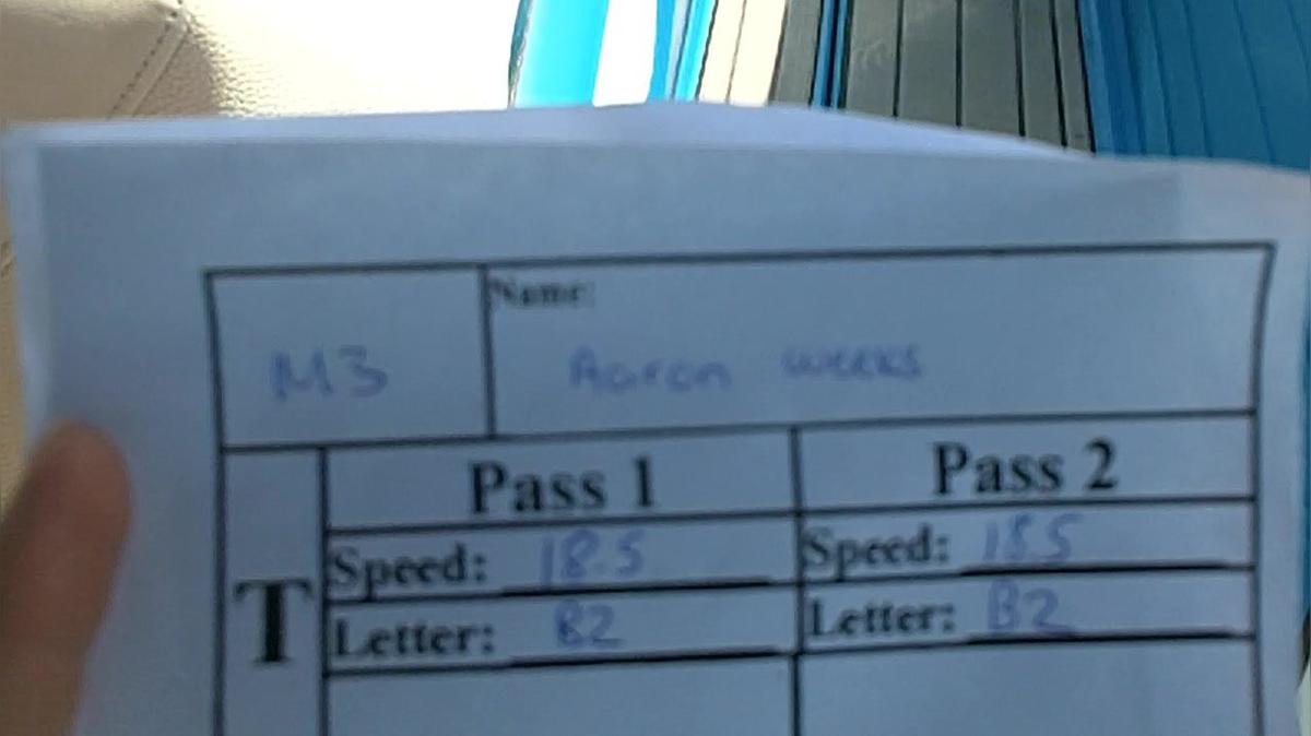 Aaron Weeks M3 Round 1 Pass 1