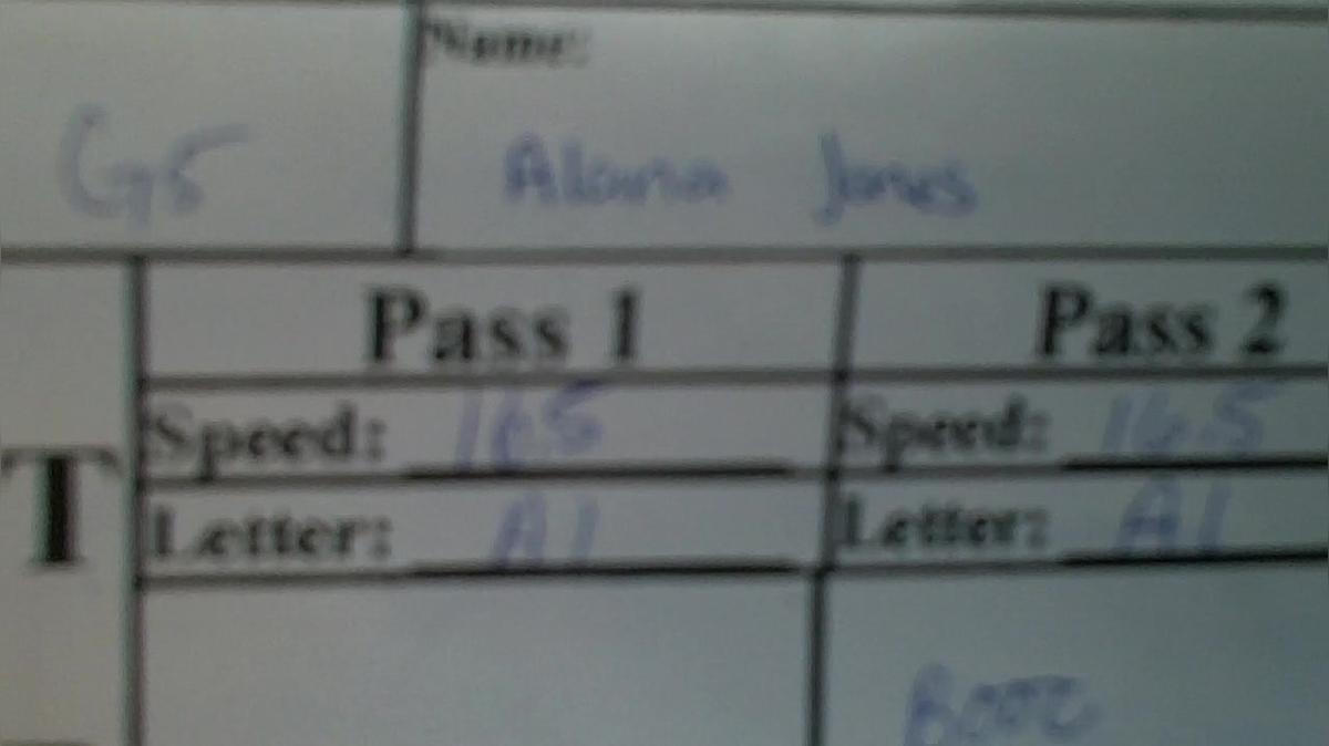 Alana Jones G5 Round 1 Pass 1