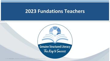 Fundations Award Program
