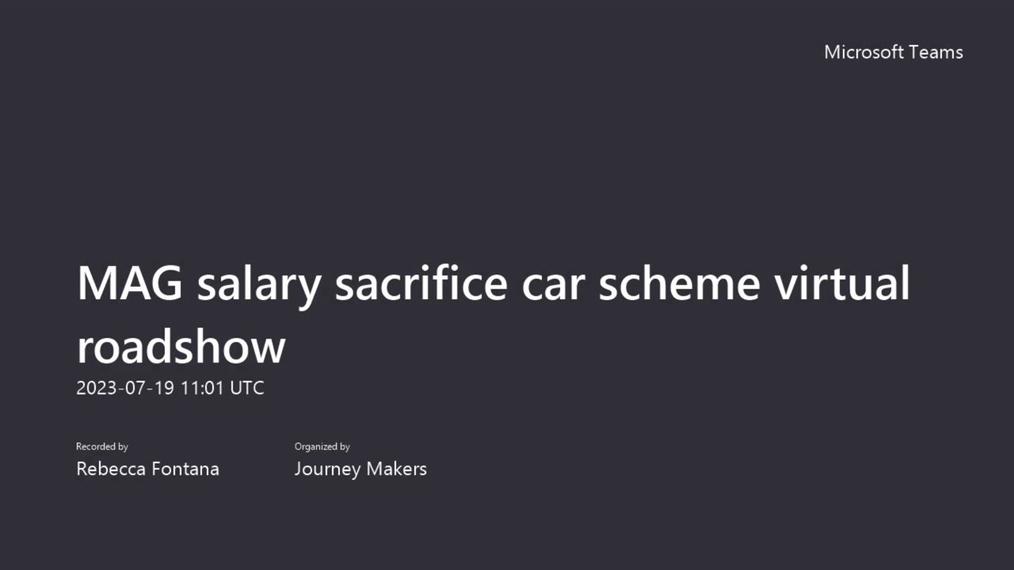 MAG salary sacrifice car scheme recording 190723