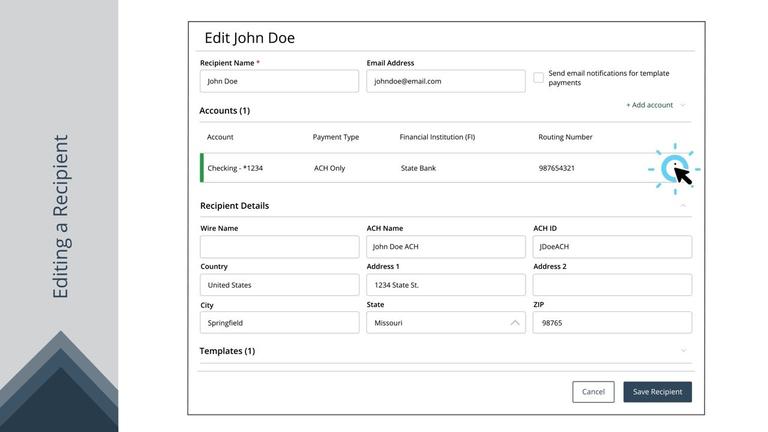 Editing or Deleting a Recipient