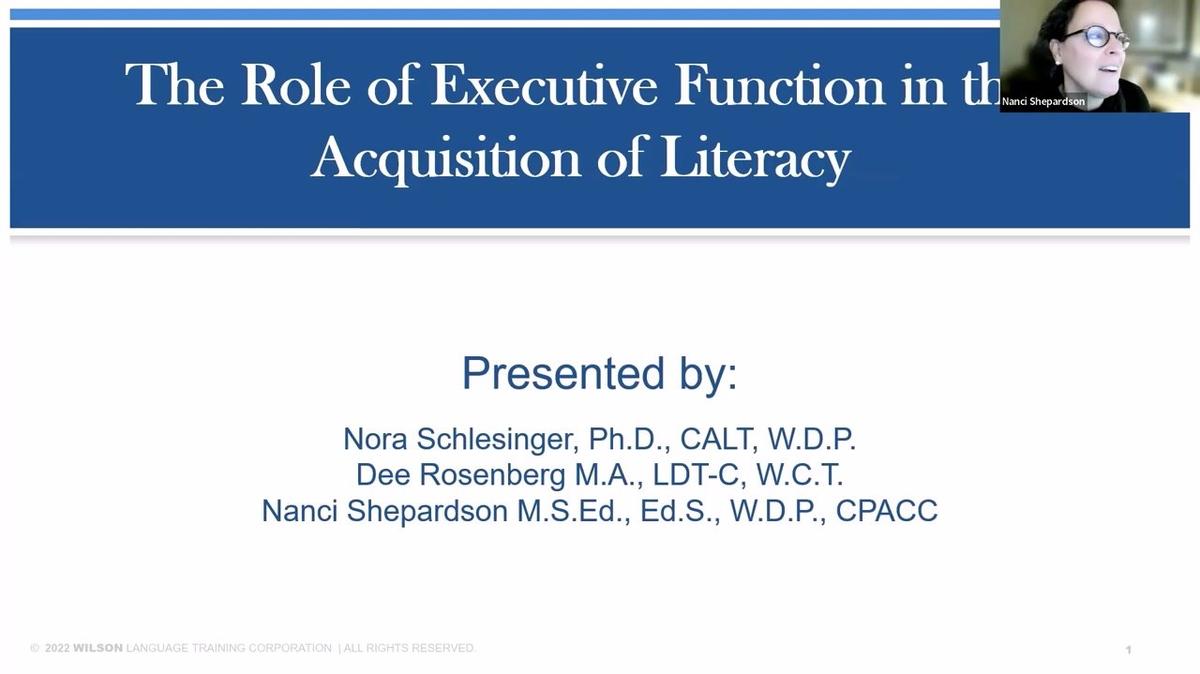 The Role of Executive Function in the Acquisition of Literacy