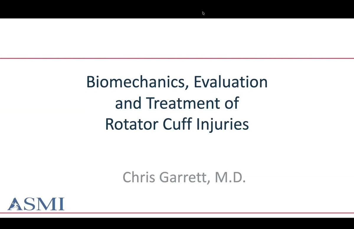 Anatomy, Biomechanics and Treatment of Rotator Cuff Injuries