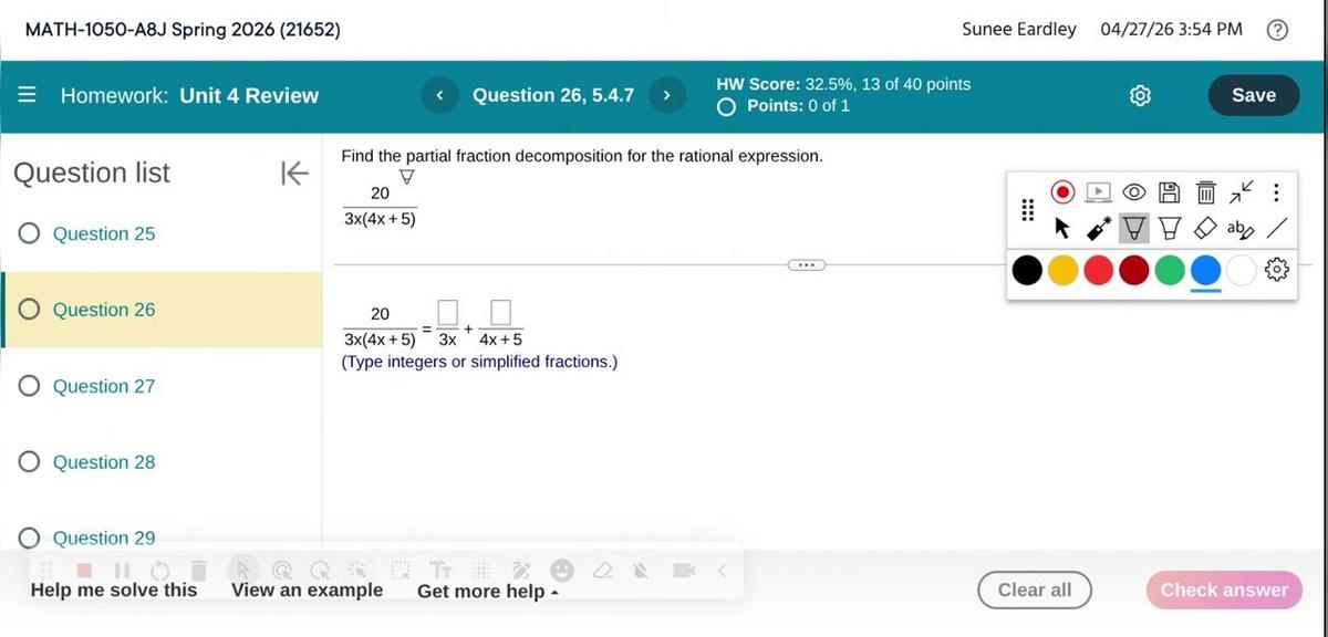 Math 1050 Unit 4 Review #26