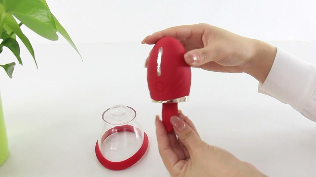 LuvPump Adoramor Red USB Rechargeable Licking And Sucking Vibrator