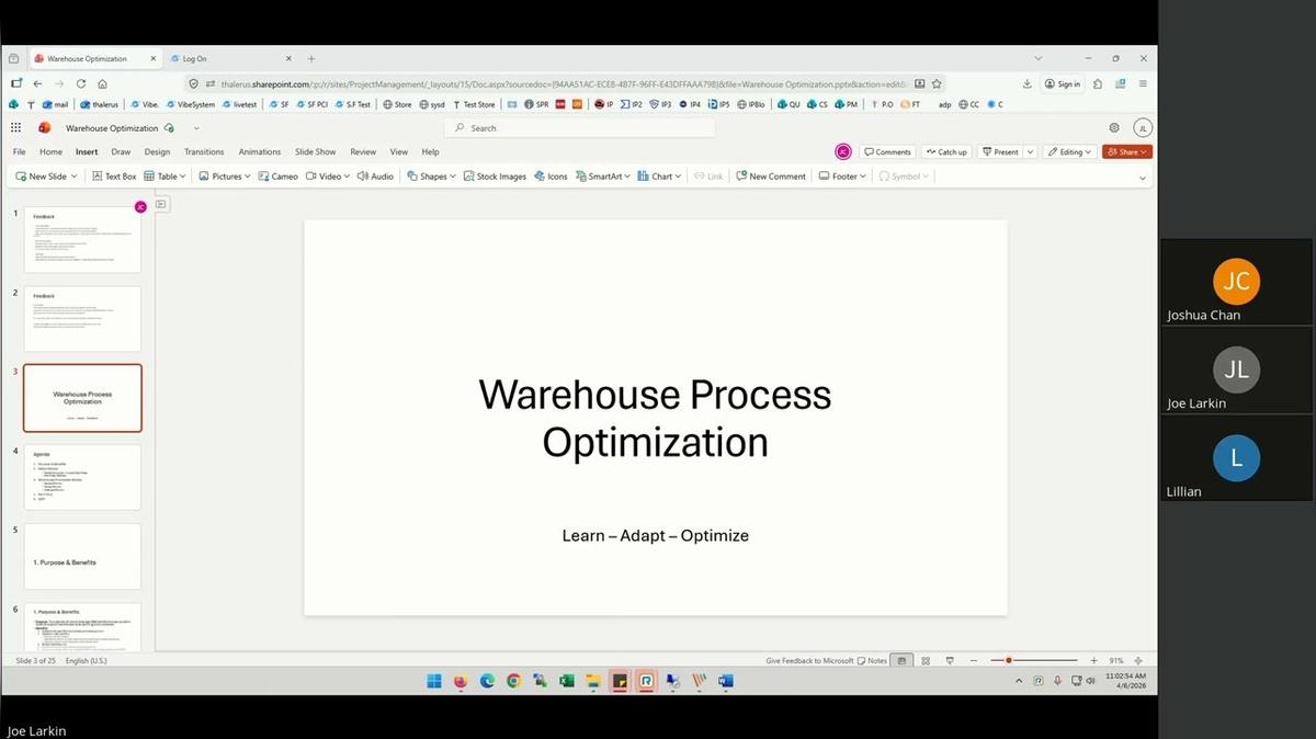 Warehouse Process Optimization - Post Training Review 1
