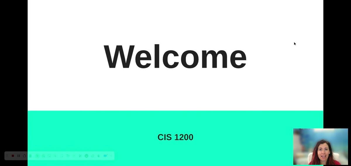 CIS 1200 Welcome- Beck- Screencastify - August 26 9:51 AM