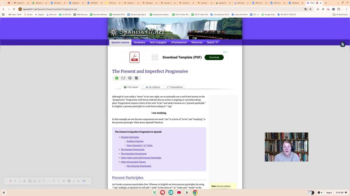 SP2 Imperfecto Progressive