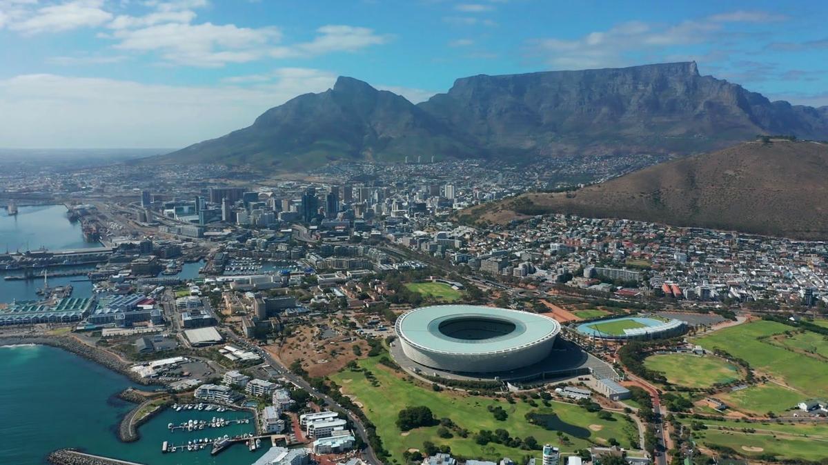 wide aerial view of cape town