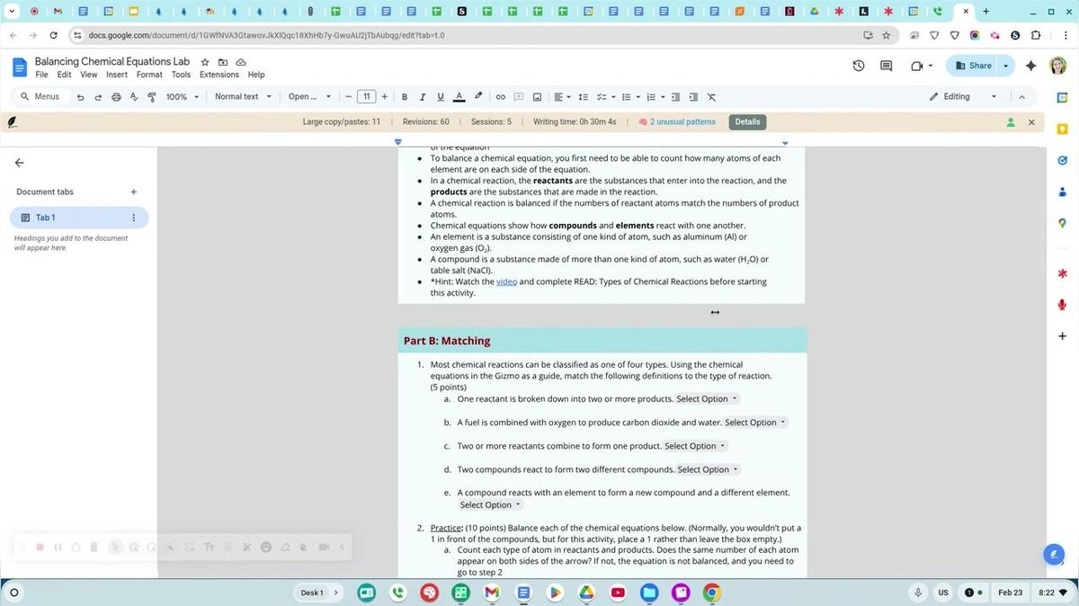 Chemistry-Balancing and Classifying Types of Reactions Tips Video