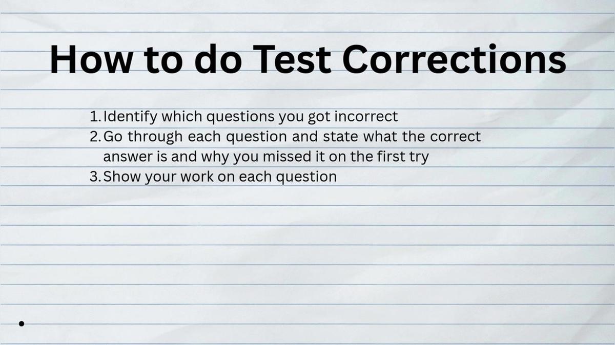 How to do Test Corrections
