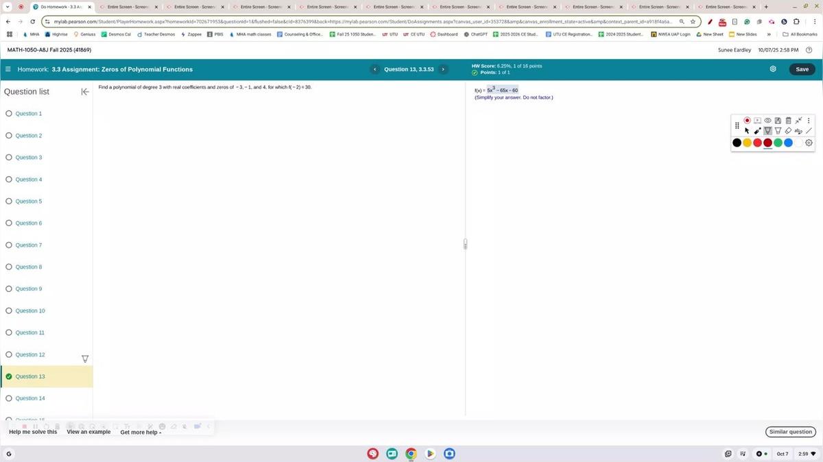 Math 1050 3.3 #13