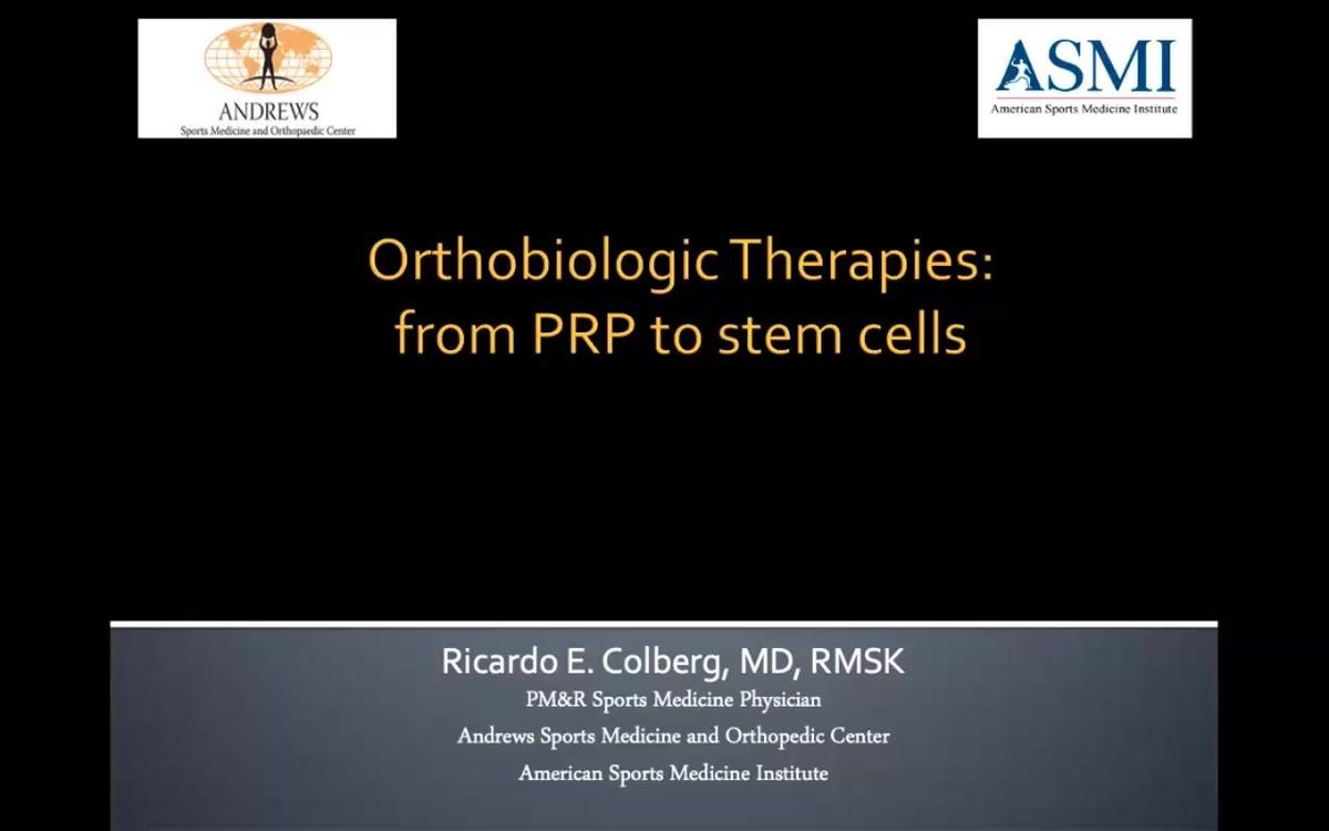 Orthobiologic Therapies