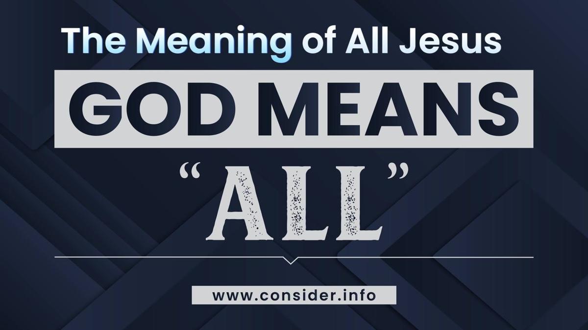 God Means &quot;All&quot;