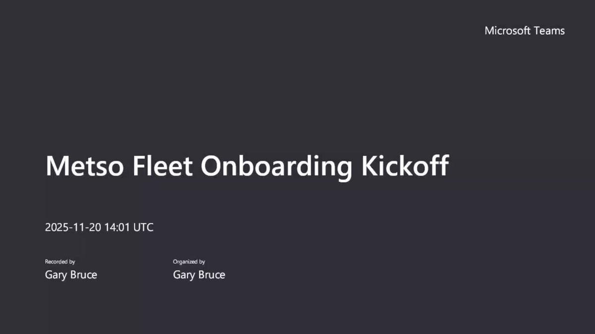 Metso Fleet Onboarding Kickoff