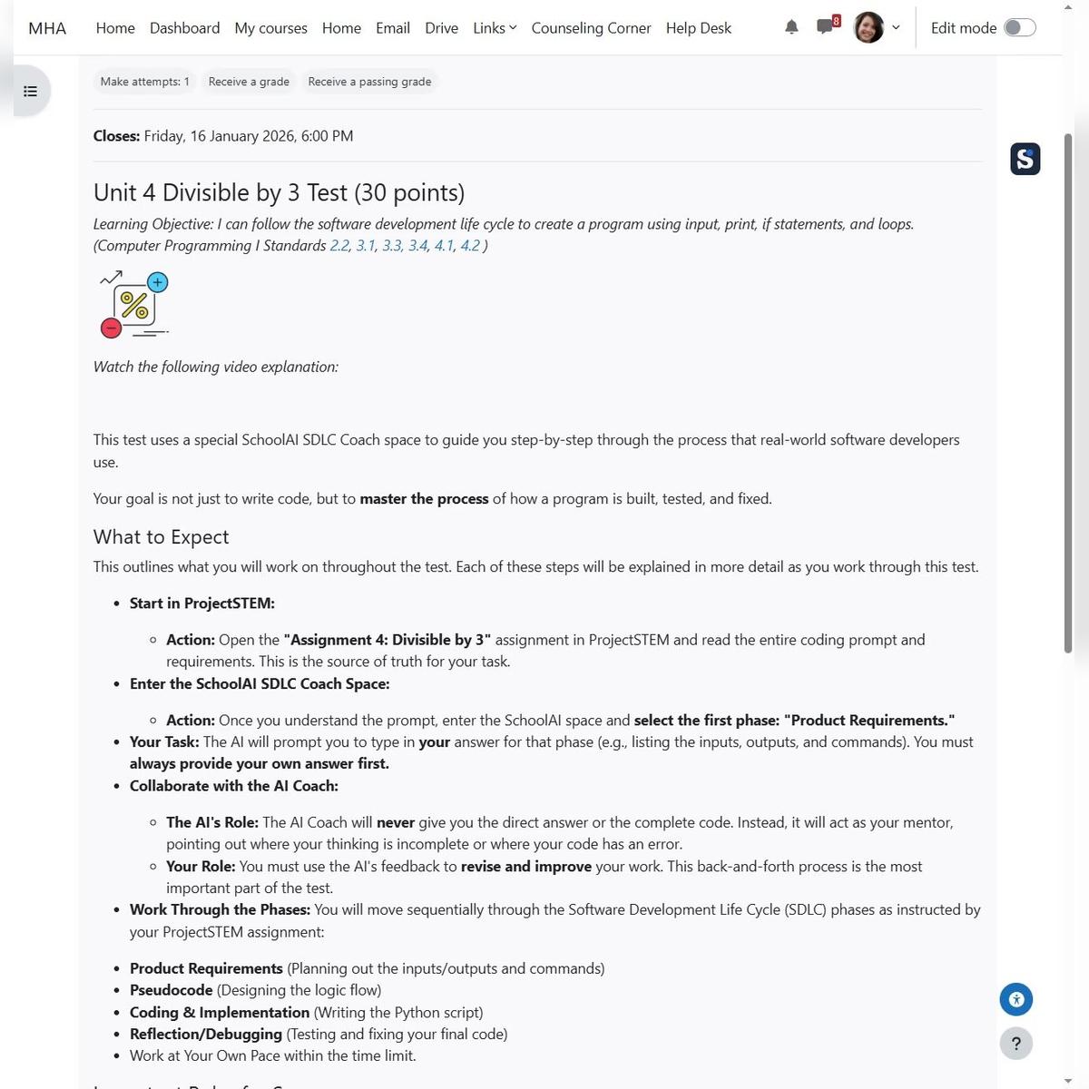 (G) Unit 4 Programming Test Introduction