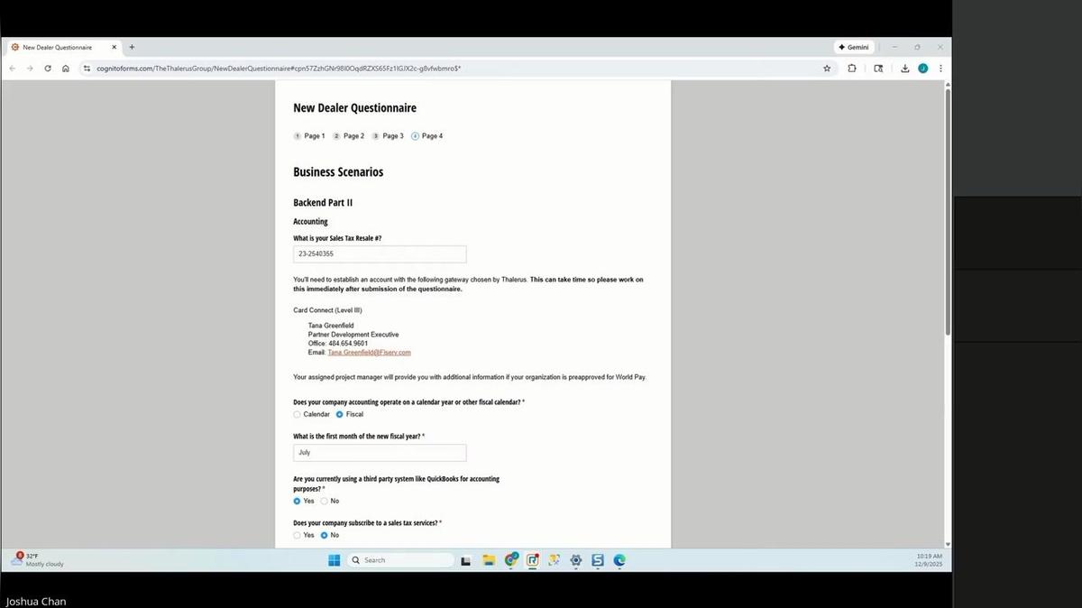 12/9 New Dealer Questionnaire - Scott