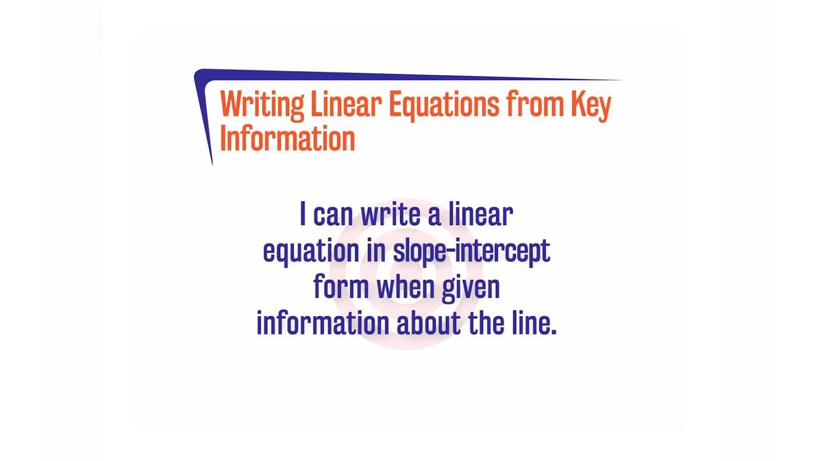 CoreSP A.4.2 Writing Linear Equations from Key Information
