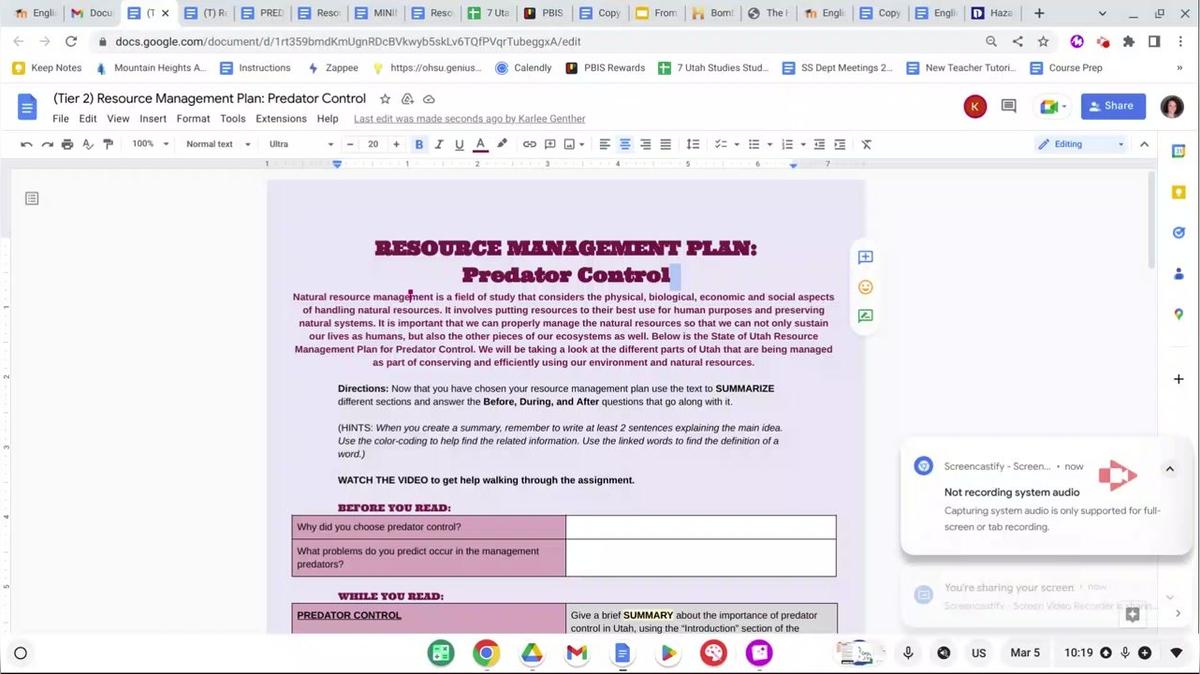 Resource Management Instructional