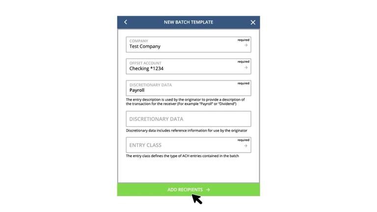 Managing ACH Batch Templates