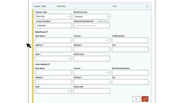 Beneficiary Setup - Domestic Wire Only