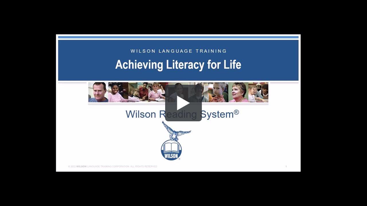 Wilson Reading System Overview | Wilson Language Training