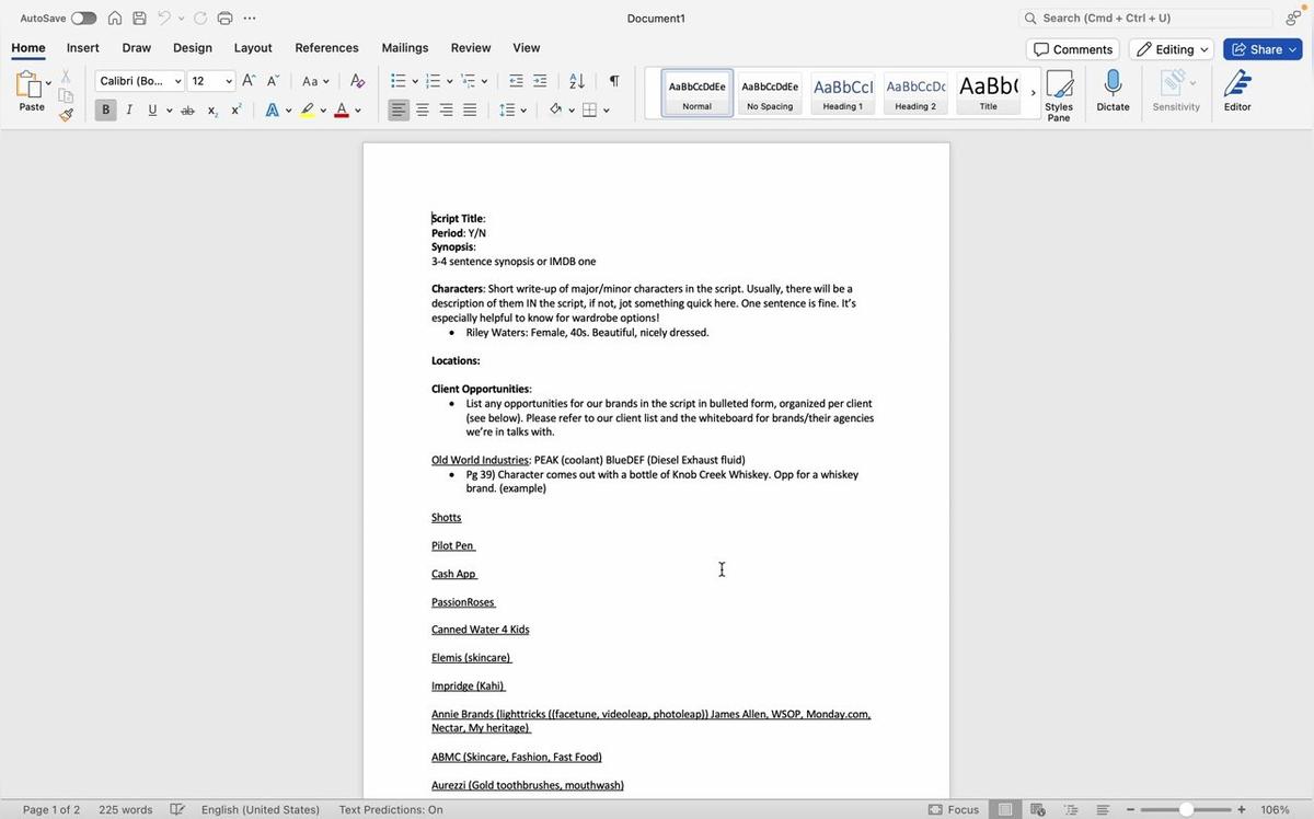 Script Breakdown How To